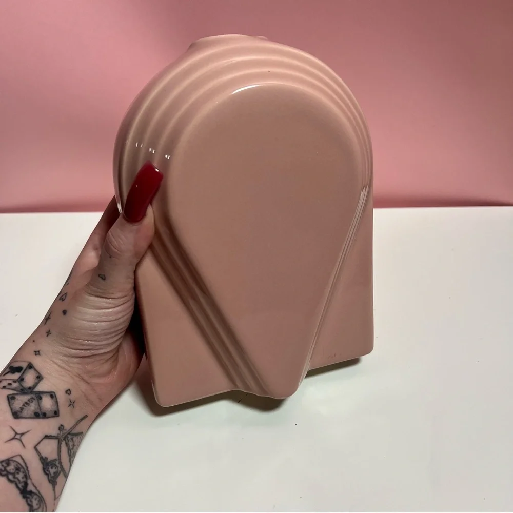 Vintage retro 80s art deco pink funky vase - Picture 2 of 6